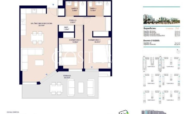 Nieuwbouw Woningen - Appartement -
Almerimar - 1ª Linea De Playa